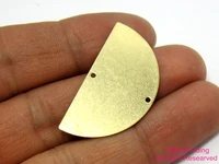 10pcs half round brass connector earrings findings 35x19mm half sun pendant brass geometric pendant r053