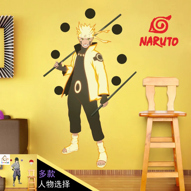 Большой размер! 90*60 см аниме стикер 3D визуальный эффект обои Sasuke Hatake Kakashi Jiraiya Itachi