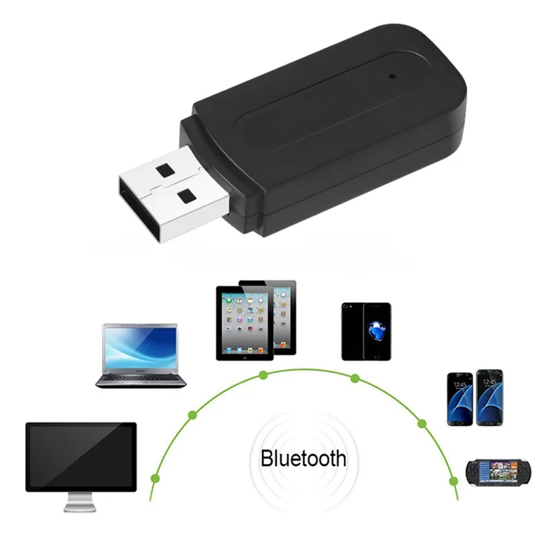 Портативный мини Bluetooth музыкальный аудиоприемник черный адаптер AUX беспроводной