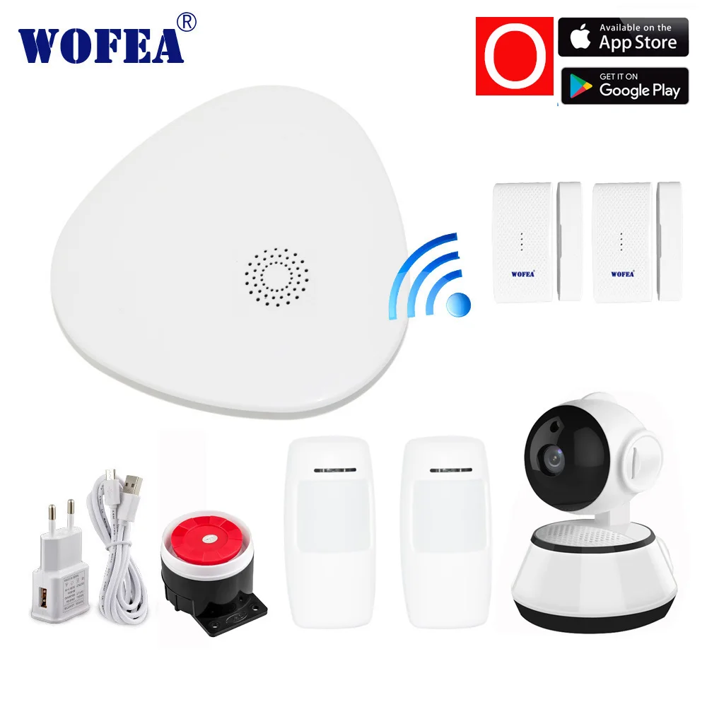 Wofea wifi RF Gataway домашняя система охранной сигнализации DIY KIT IOS и Android смартфон приложение smart host V10 - Цвет: V10 kits O