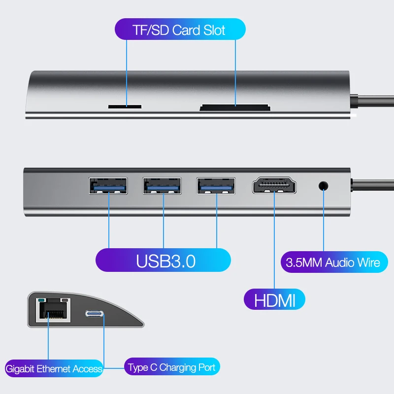 CAFELE 9 в 1 Мобильный док станция для подзарядки телефона тип c 3 к USB HDMI аудио адаптер