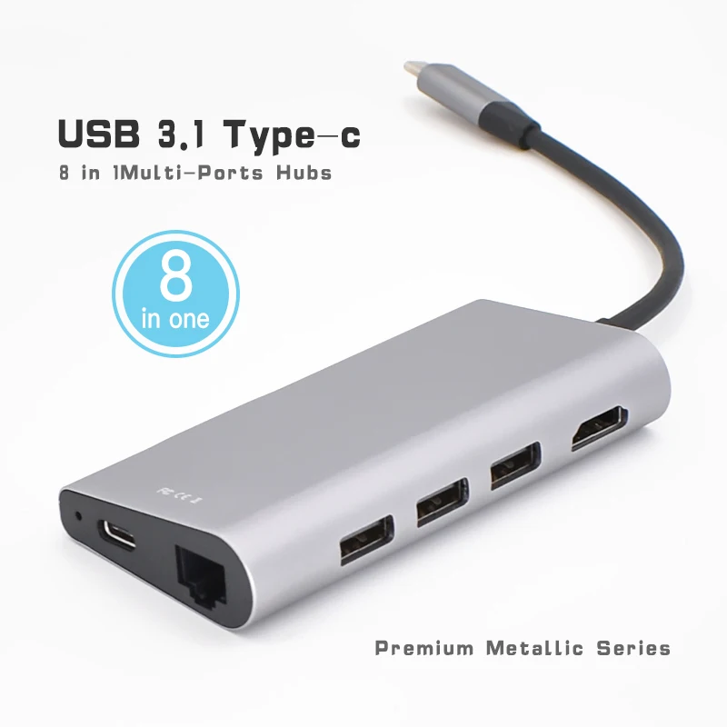 USB адаптер с портом Type C HDMI выход гигабитный Ethernet SD + Micro порт 3 порта для MacBook Pro