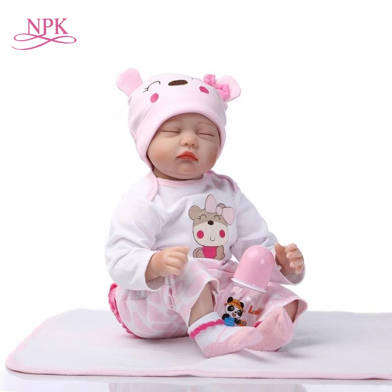 Мягкая силиконовая кукла реборн NPK 18 дюймов 43 см реалистичные куклы модные
