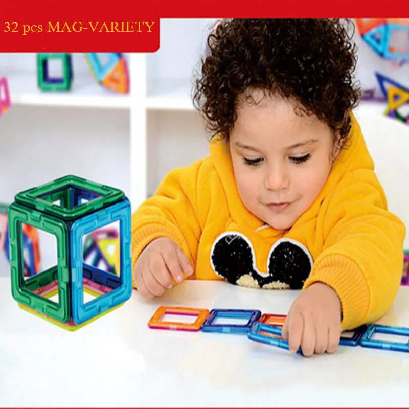 152pcs MAG-VARIETY DIY Plastic Mini Magnetic Building Blocks Construction Model Educational Enlighten Assembly Toys For Children | Игрушки и