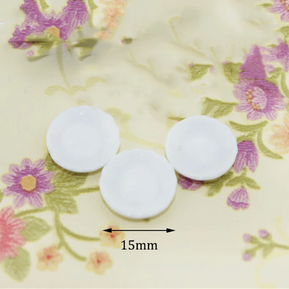 

3Pcs 1/12 Dollhouse Miniature Accessories Mini Ceramic Food Plate Simulation Kitchen Disk Model Toys for Doll House Decoration