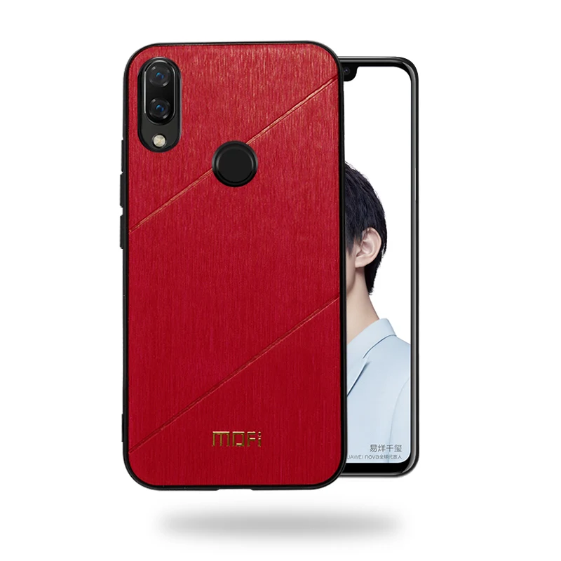 red MOFi для huawei nova 3 Чехол nova 3e задний противоударный чехол для телефона роскошный защитный чехол fundas nova 3 Чехол - Цвет: red