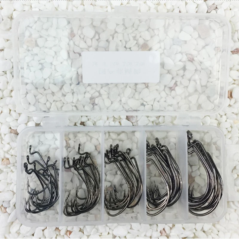 PureLeisure 50 шт./компл. коробка для морской рыбалки Mustad офсетный крючок 2 #1 #1/0 #2/0 #3/0 #