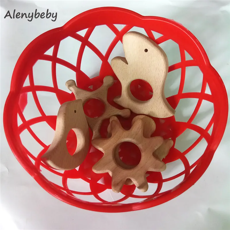 Бук деревянный Английский алфавит Прорезыватель DIY Детские зубные кольца для детей аксессуары Прорезыватель детский Дошкольное образование буквенные формы игрушки