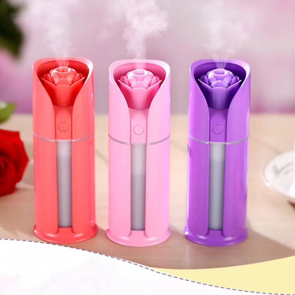 Мини USB Ультразвуковой увлажнитель воздуха в форме розы Арома эфирное масло