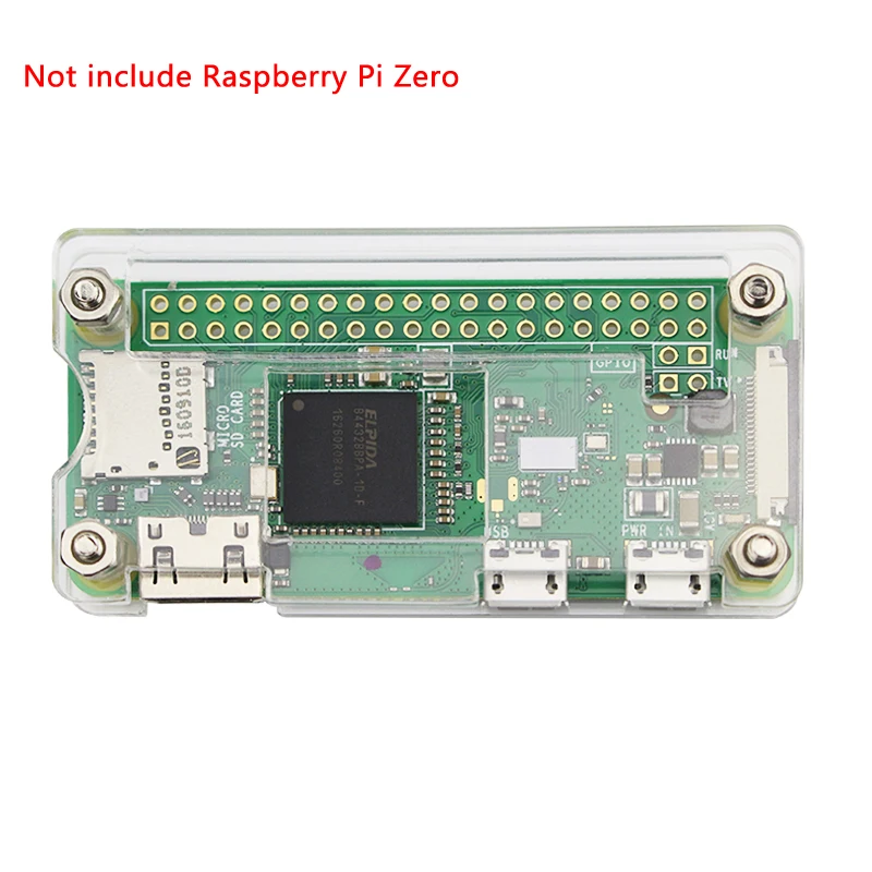 Чехол для Raspberry Pi Zero Acrylic прозрачный/черный/синий корпус с алюминиевым радиатором
