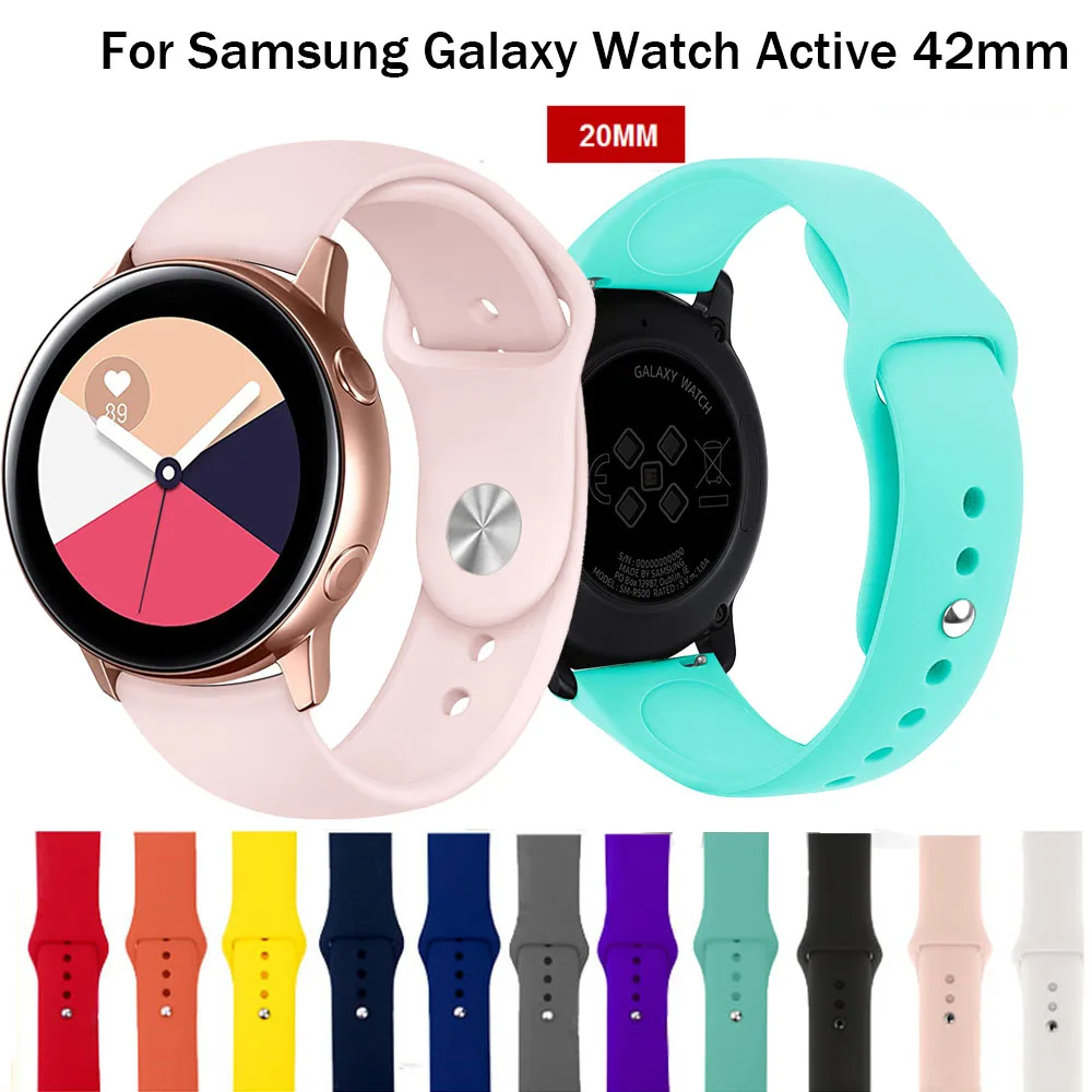 Силиконовый ремешок для часов Samsung Galaxy Watch Active Band 42 мм S2 gear мягкие спортивные