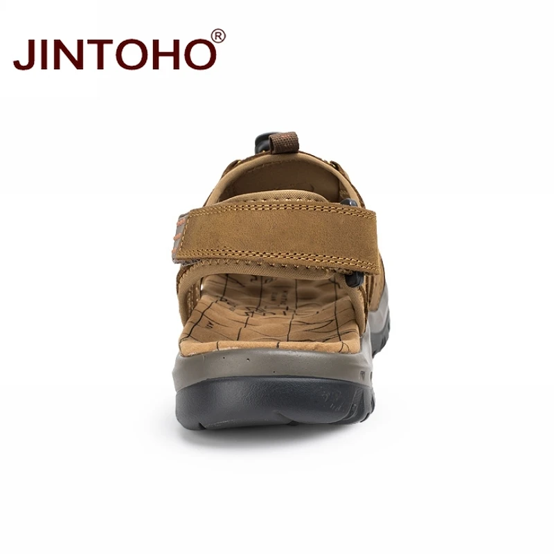 Новинка 2018 летняя мужская пляжная обувь JINTOHO модные мужские сандалии из