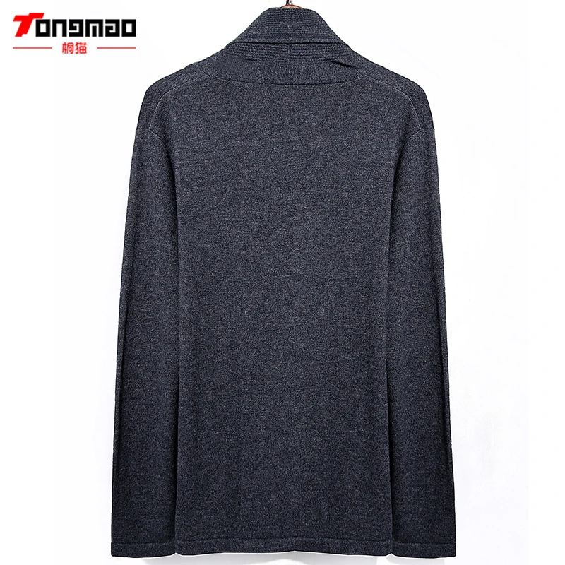 TONGMAO Mens Sweater Autumn Winter Casual Solid Color V-neck Knitted Cardigans Warm 100% Wool Slim Fit Male Pull Homme 6857 |