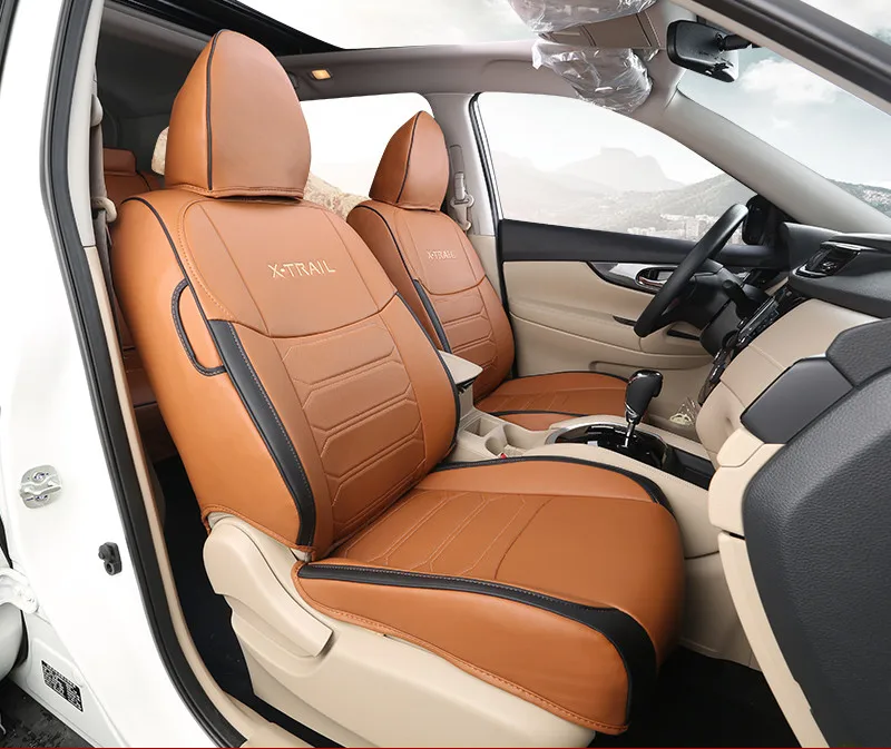 brown Для Nissan X-trail X trail T32- декоративная подушка для автомобильного сидения, все окруженные четыре сезона, универсальный чехол для сиденья - Цвет: brown