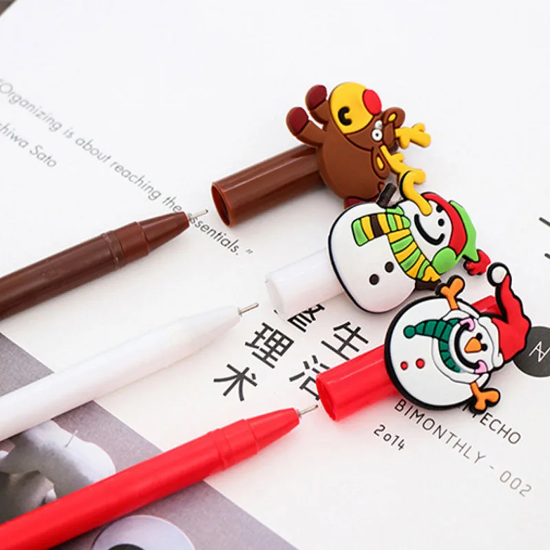 

1pcs/lot 0.38MM Christmas Series Gel Pen Black 4 Selection Writing Signing Pen For School And Office