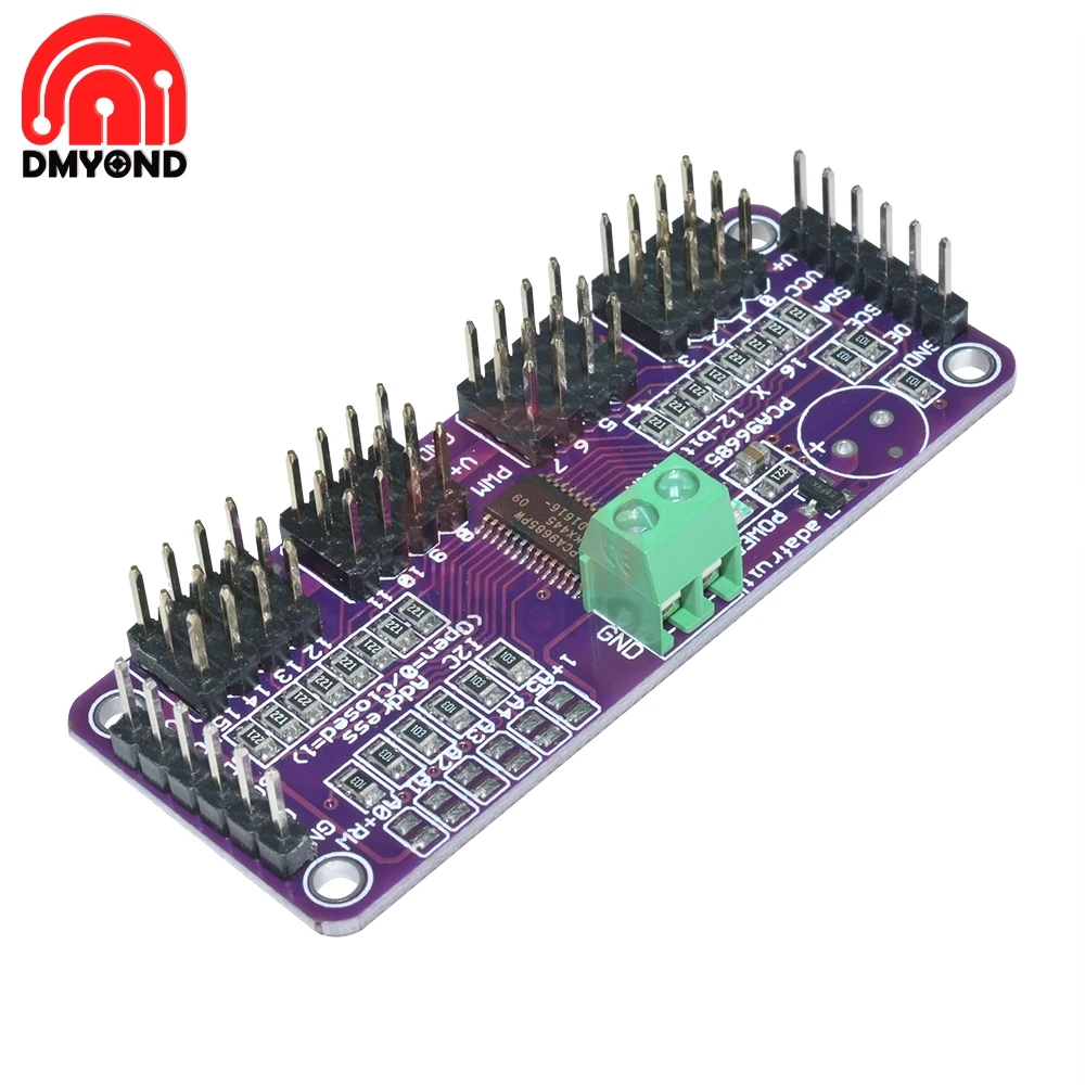 PCA9685 16 канальный 12 битный PWM сервопривод интерфейс I2C IIC 1 6 кГц ШИМ модуль