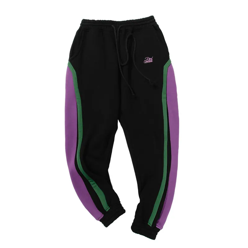 Red Charcoal Winter New Color Side The Purple And Velvet Black Leg Trousers Hipster Mens Pants |