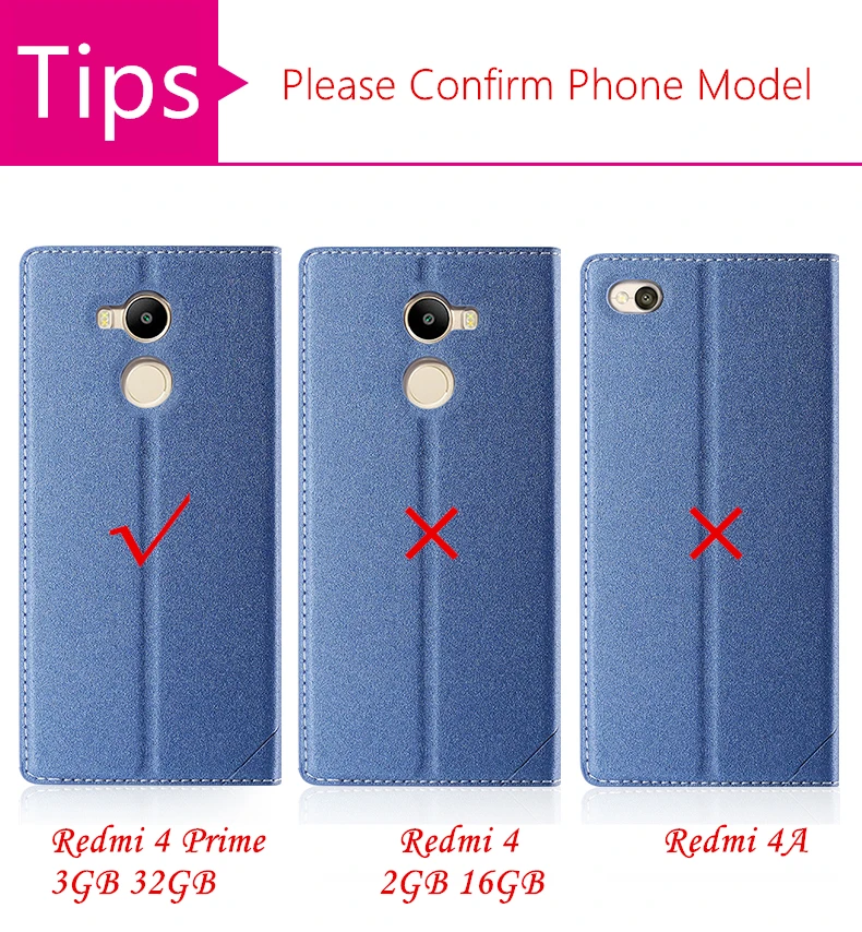 Чехол с откидной крышкой TSCASE Redmi 4 Prime чехол из искусственной кожи подставкой для