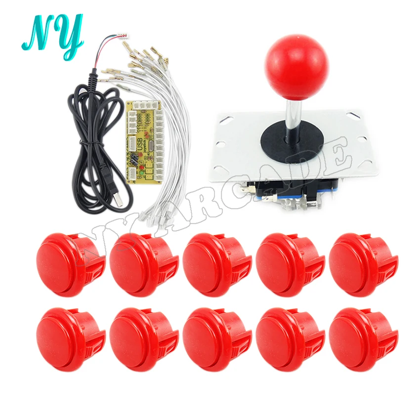 Arcade Accessorie USB Encoder PC to joystick + 2/4/8 way operation Way Rocker joystick+10 Push Buttons For Games diy Kits | Спорт и