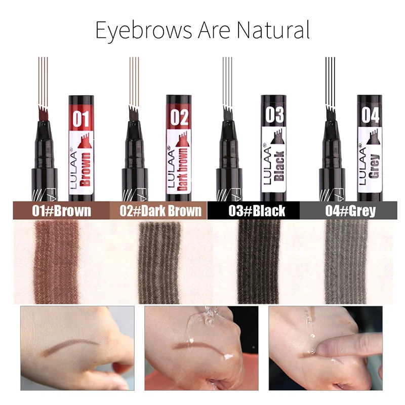Водостойкий карандаш для бровей с 4 оттенками тени макияж стойкий эскиз жидкий