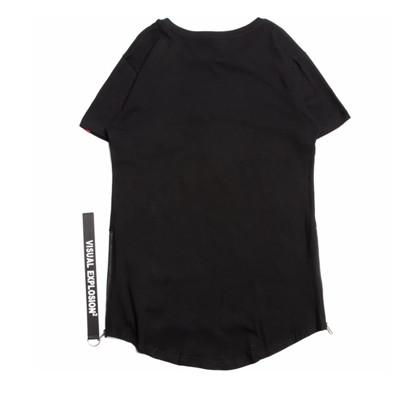 Футболка мужская оверсайз с лентой на молнии сбоку майка короткими рукавами в