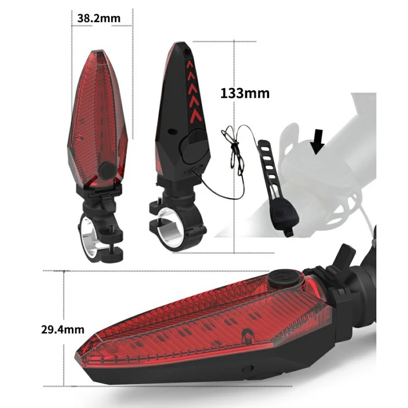 LED Highlight Speaker Pair Safety Waterproof Warning Light Alarm Accessories Bicycle Lamp Grip | Спорт и развлечения