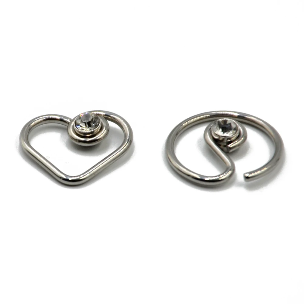 1 шт. опал CZ Gem Daith сердце круг гибкое кольцо ухо траг серьги, Надеваемые На ушной хрящ сердце ухо пирсинг для губ кольцо пирсинг тела ювелирные изделия 16 г
