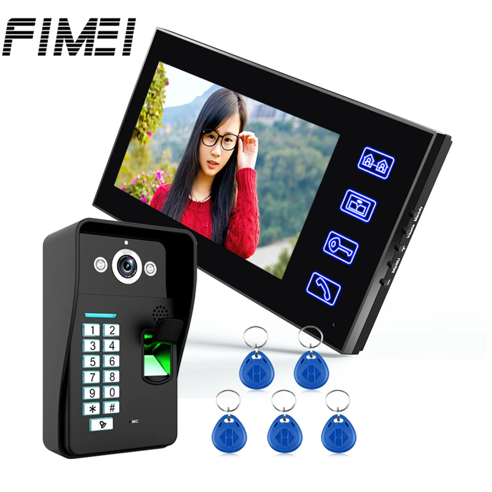 Fimei sy816a mjf11 7 дюйм(ов) ЖК дисплей распознавания отпечатков пальцев телефон видео