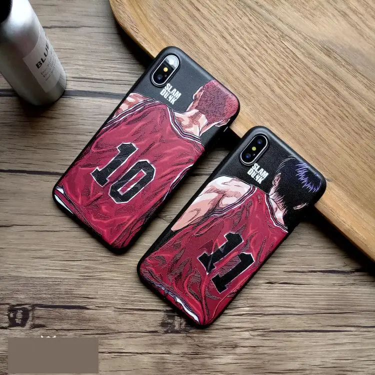 Comic Slam dunk Sakuragi phone cover case for iphone 14 13 12 pro mini 11 X XS MAX XR 8 7 plus SE relief soft silicone coque