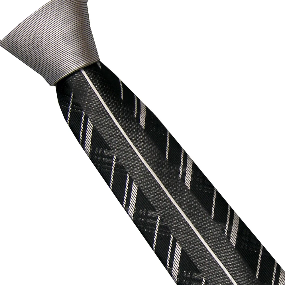 Мужские галстуки LAMMULIN модный дизайн Серебряный Узел контрастный черный с