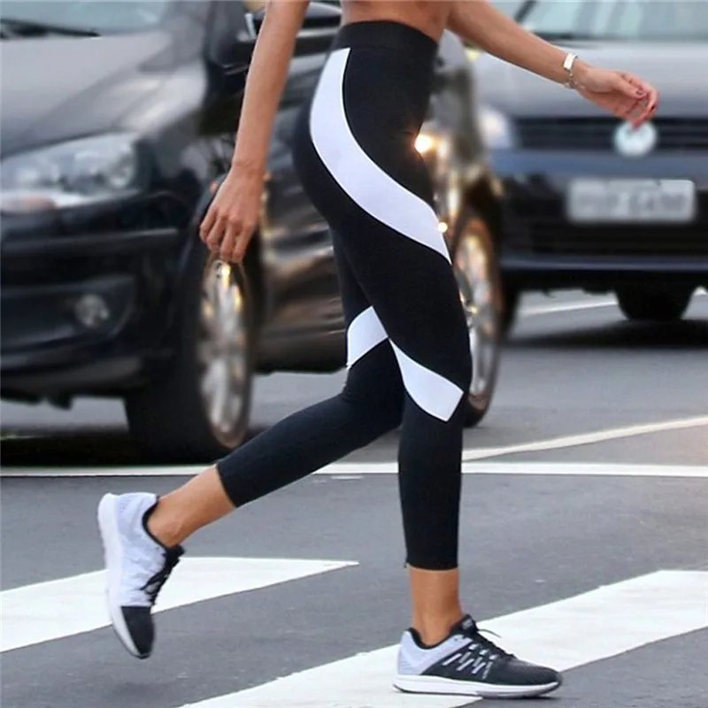 2018 осенне зимние модные женские облегающие леггинсы с высокой талией для йоги