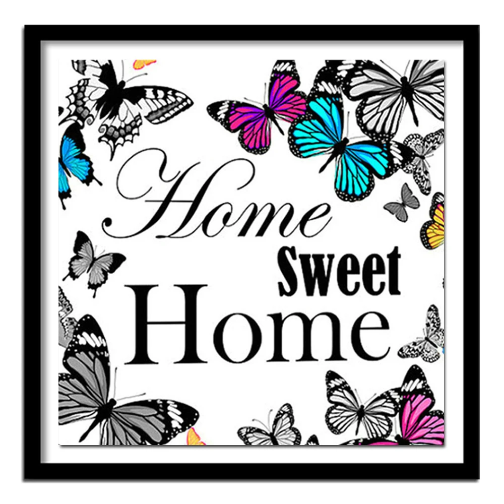 DIY Diamond  Sweet Home,Butterfly crafts gifts,Diamond Paintings Cross Stitch Kits Diamond Embroidery Patterns Rhinestones