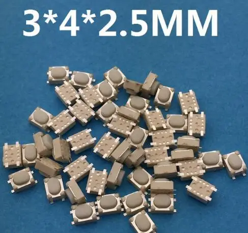 Тактильный Кнопочный микропереключатель SMT 3x4x2 5 мм 4 контакта самосброс 50