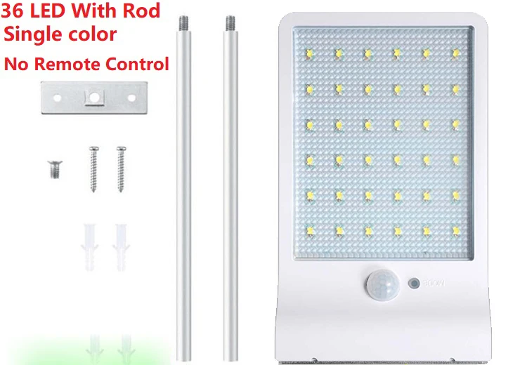 36 LED With Rod 04 36/48 светодиодов солнечный светильник водонепроницаемый светодиодный уличный солнечный светильник гирлянда настенный светильник s лампа на солнечной батарее с батареей - Испускаемый цвет: 36 LED With Rod 04