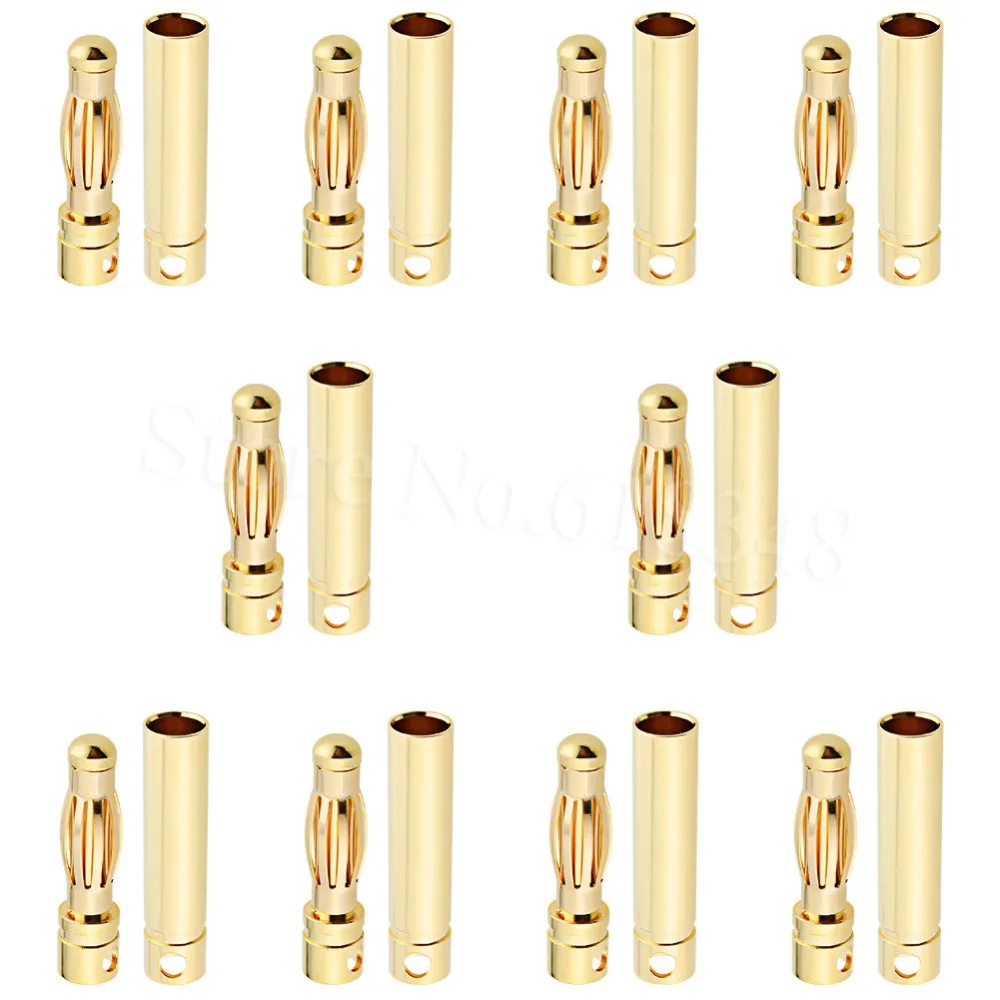 

10Sets Female Male 4mm 4.0mm Gold Bullet Banana Connector Plug for RC Battery ESC Motor Wire