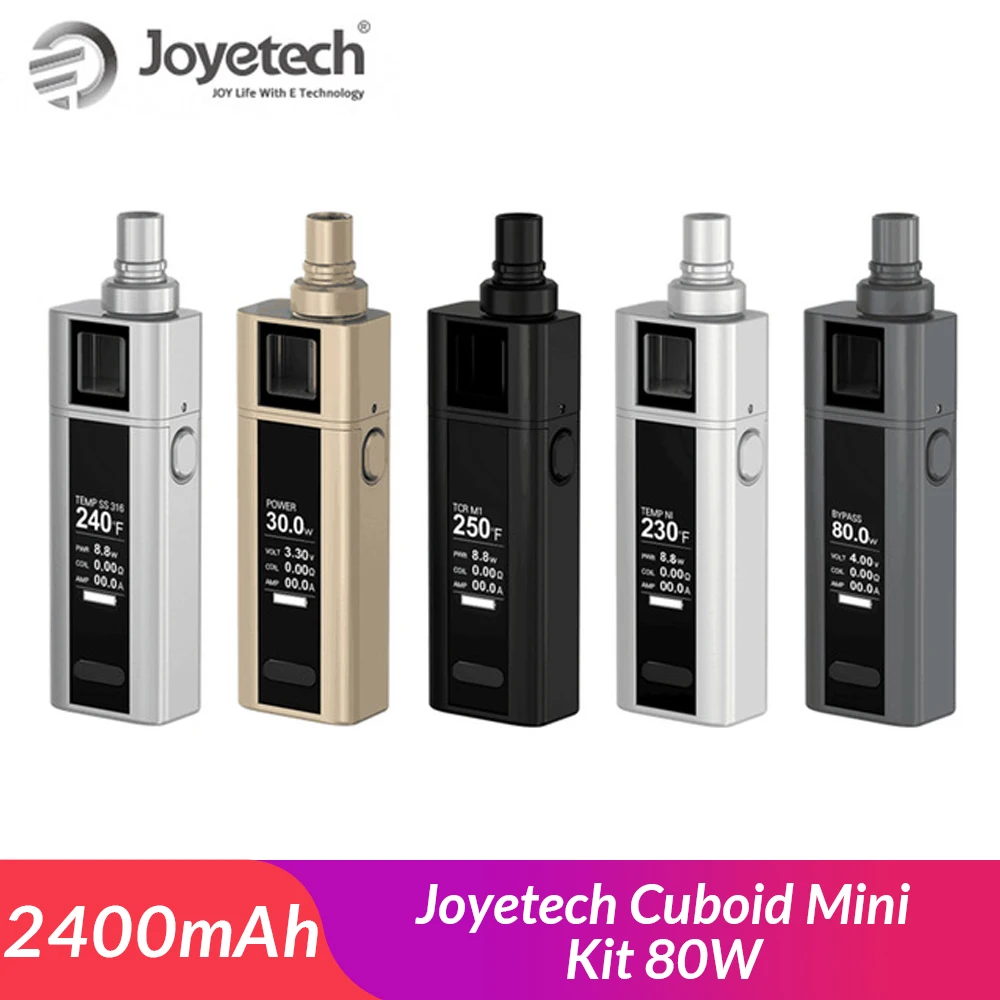 Оригинальный Joyetech Cuboid мини Комплект 80 Вт со встроенной батареей 2400 мАч + 5 мл Atomizer