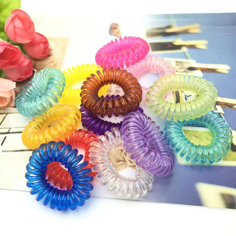 10 шт./лот новинка маленькая телефонная линия веревки для волос девочек цветные