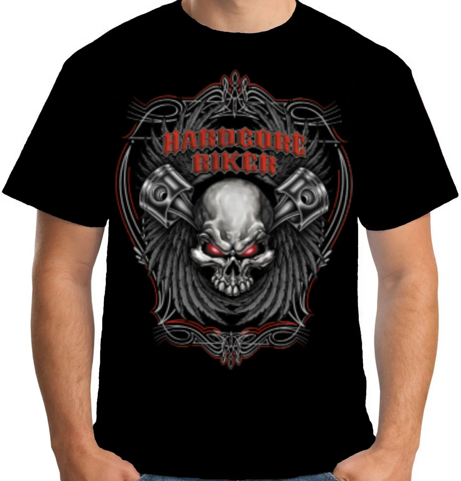 

2019 Hot Sale Summer Mens Hardcore Biker T Shirt Bobber Motorcycle Hot Sale Outlaw W15189 100% Cotton for Man Shirts