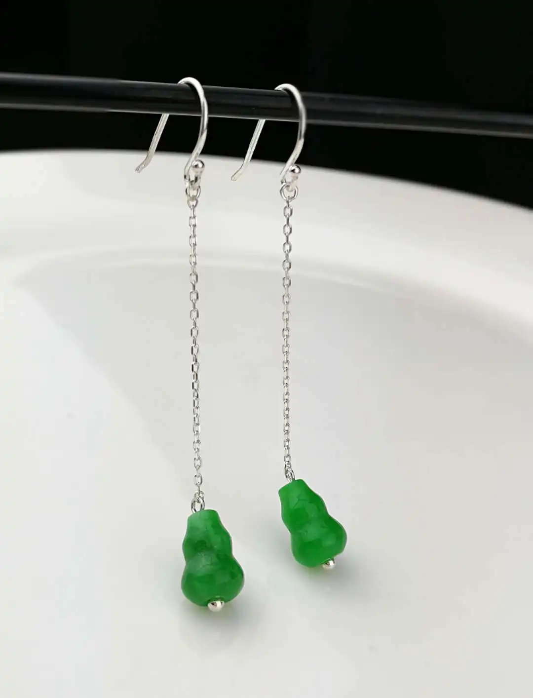Лидер продаж 2018 новые серьги модные ювелирные украшения Tielong Raw Jadeite Jade изящная