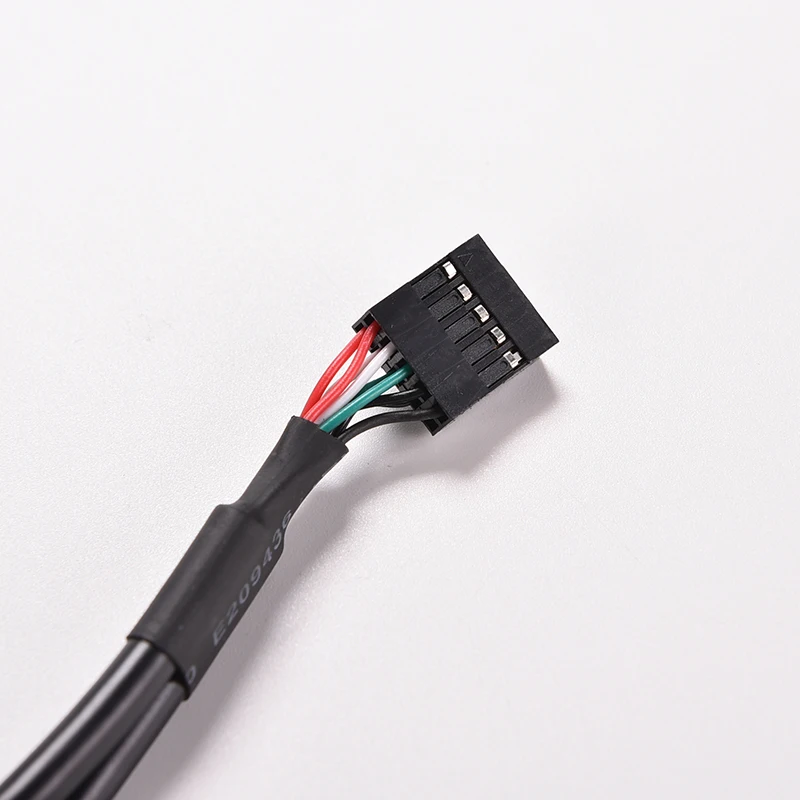 Черный высокая скорость 30 см/1 фут 2 двойной порт USB гнездо внутренний 9-контактный