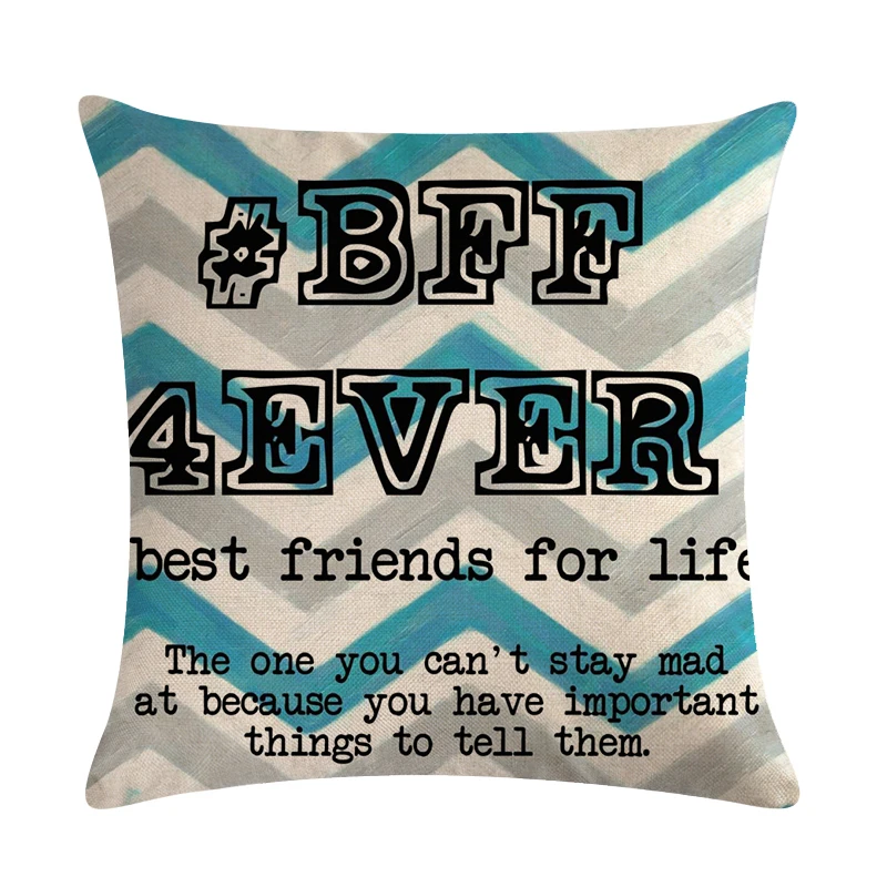

45*45cm Simple Wave English Word Design Cushion Cover Comfortable Home Decoration Linen/cotton Pillow Cover