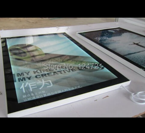 A3 Размер настенное крепление СВЕТОДИОДНЫЙ свет магнит рамка алюминиевый профиль