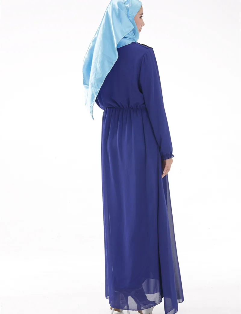 Dubai Abaya Busana Muslim Chiffon Islam Gaun Indonesia Pakaian Abaya untuk Wanita B5005