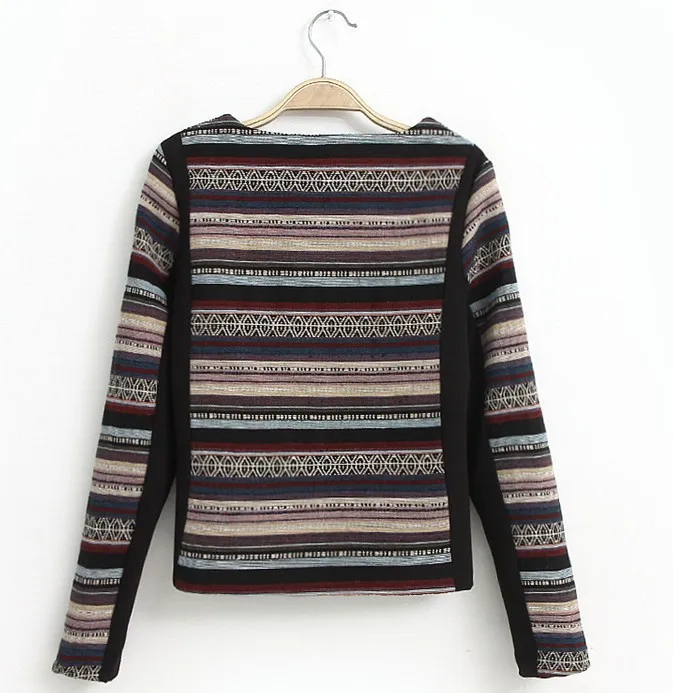 Hot Sales! Lady striped Lazy Fashion Supernova brand designer 2014 New Girls jackets women Bohemia style casual coats | Женская одежда