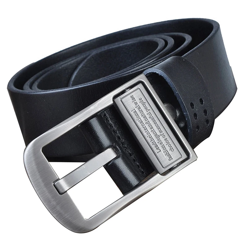 Men Belt Alloy Buckle Genuine Leather Material Waist Brand High-grade Business Pure Color Wild Tide Boys Belts | Аксессуары для
