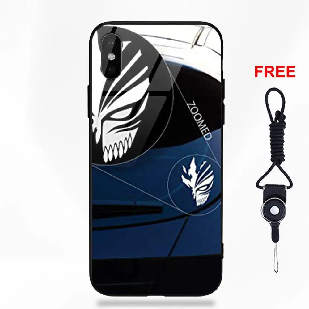 Soft TPU Frame Tempered Glass Art Print Cover Case Anime Bleach Ichigo Mas For Apple iPhone X XS Max XR 5 5C 5S SE 6 6S 7 8 Plus | Мобильные