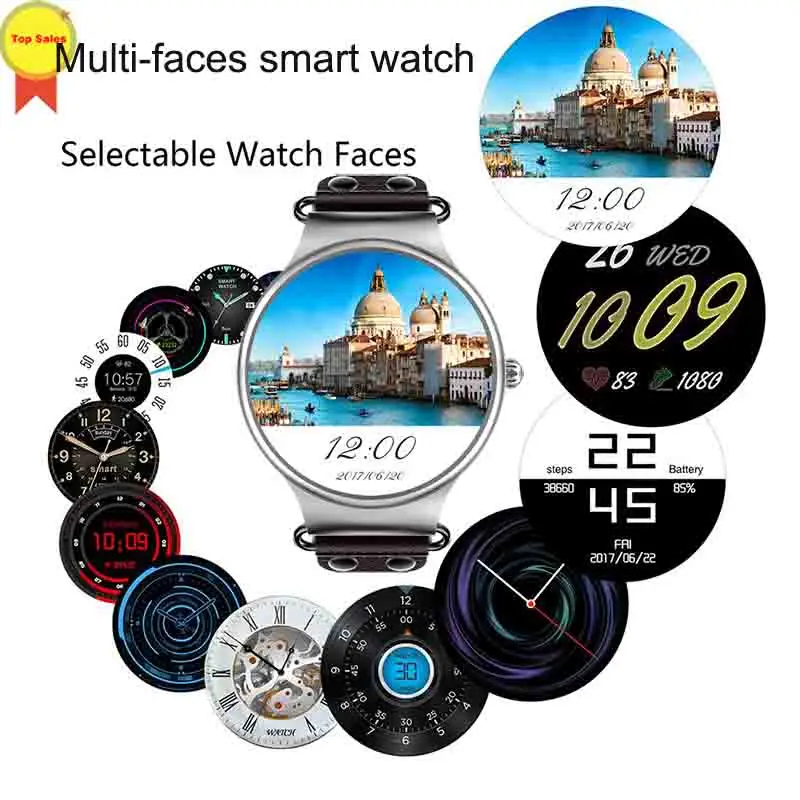 

Wristwatch 2019 Smart watch 3G WIFI GPS SIM Card Android 5.1OS Heart Rate Monitor Pedometer for iOS Android Phone PK KW88 KW99