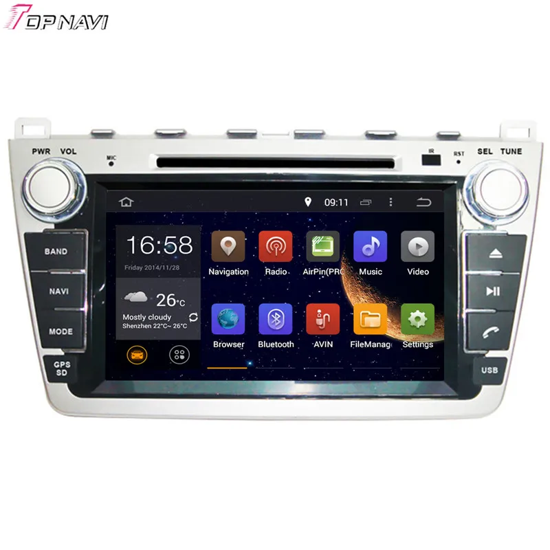 TOPNAVI 8 ''четырехъядерный Android 6 0 Автомобильный DVD плеер для MAZDA 2008 /Ruiyi /Ultra