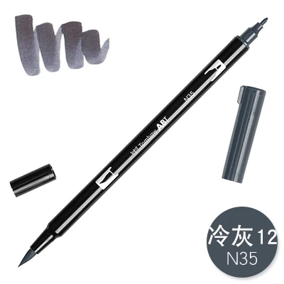 N35 TOMBOW AB-T Япония 96 цветов художественная кисть ручка с двумя головками маркер Профессиональный водный маркер ручка для рисования канцелярские принадлежности Kawaii - Цвет: N35