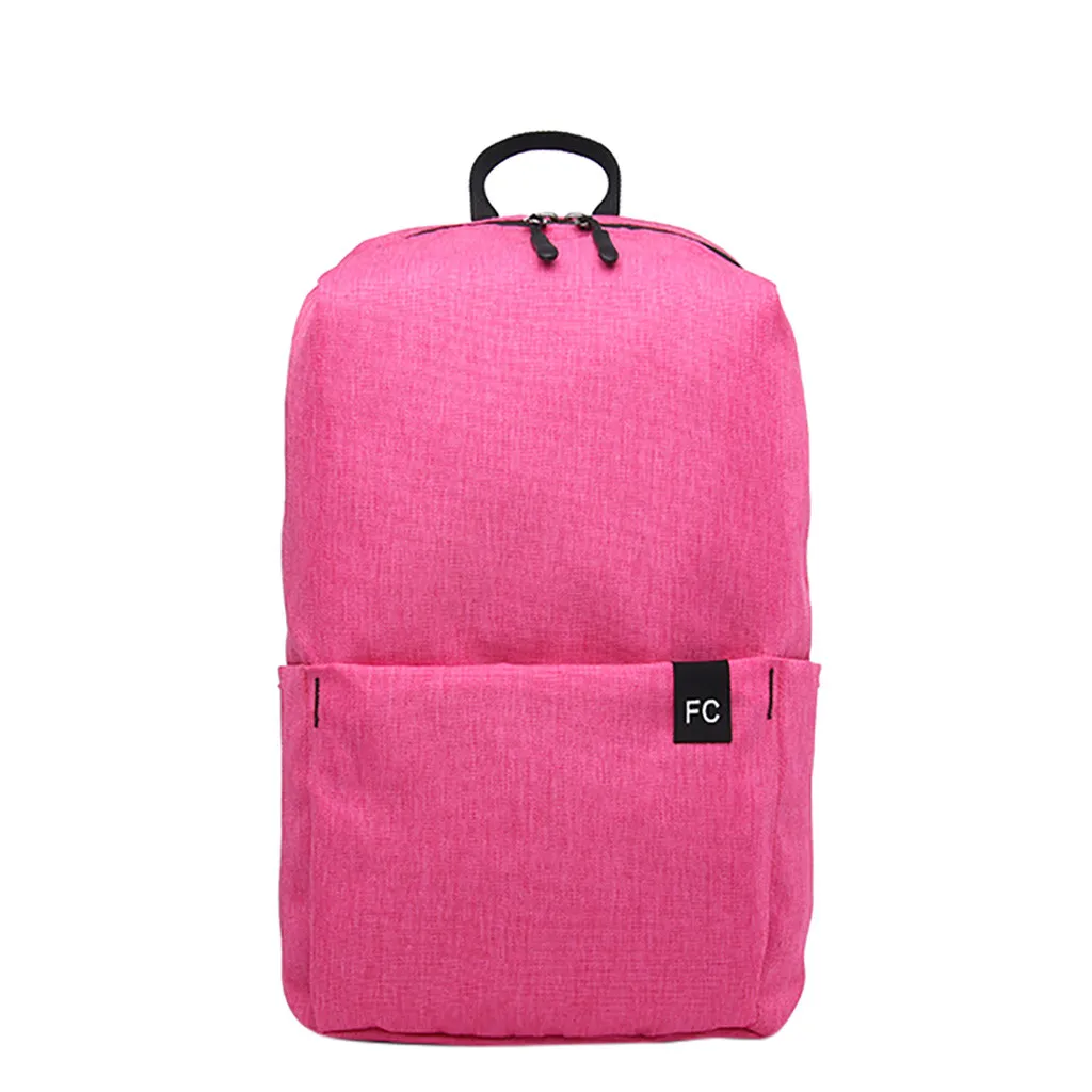 Hot Pink Цветной рюкзак 7 цветов для школы подростков, сумка для девочек, Одноцветный Большой Вместительный студенческий рюкзак, сумка для путешествий - Цвет: Hot Pink